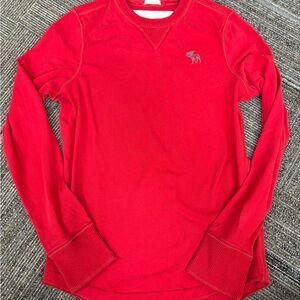 Abercrombie & Fitch Vibrant Red Long Sleeve Tee